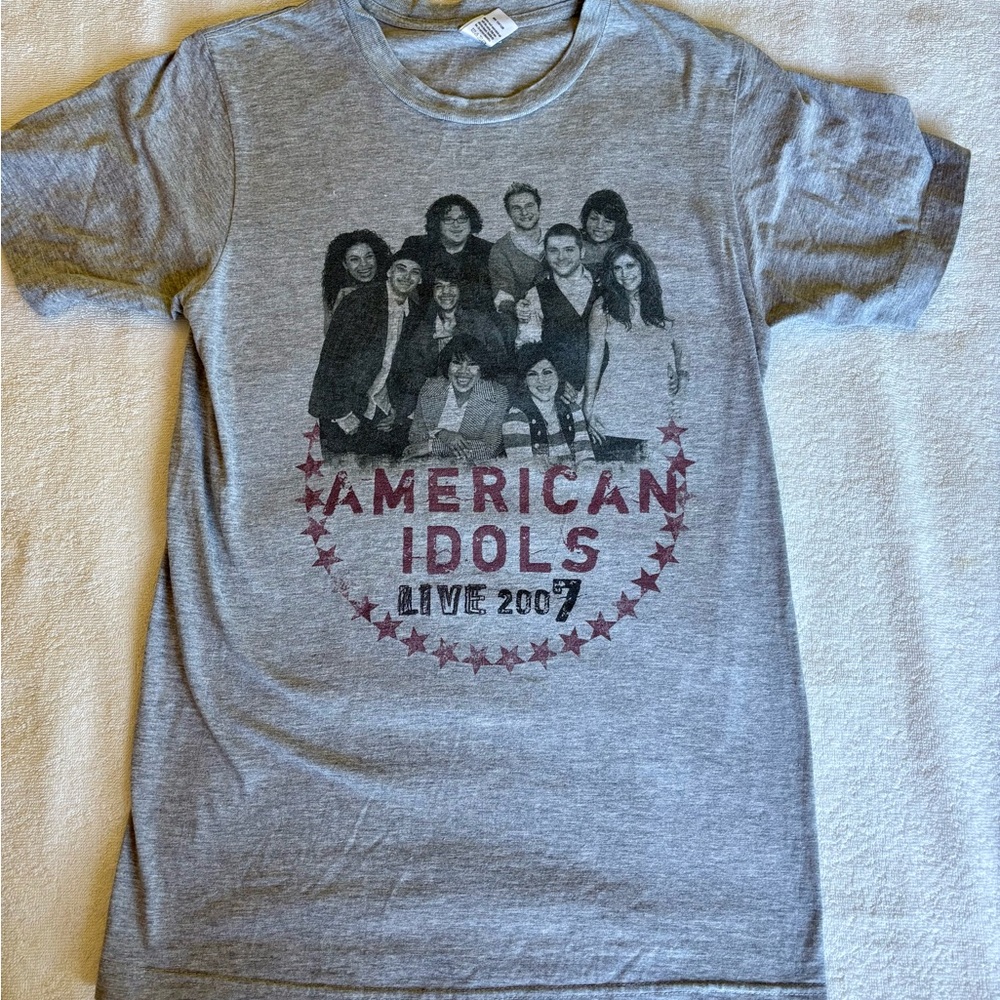 Gray American Idol Live Tour T-Shirt Jordan Sparks Rare! Size S